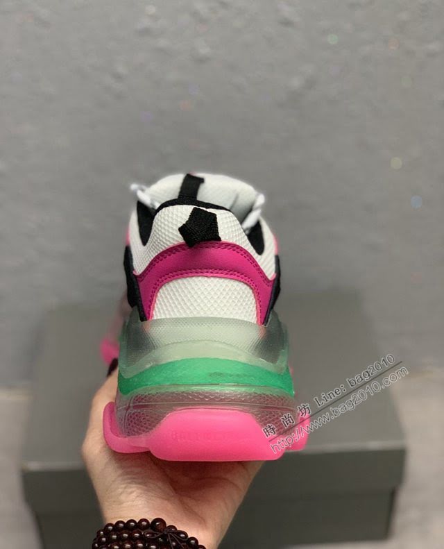 Balenciaga經典款男女鞋 巴黎世家頂級版本Triple S厚底氣墊大底LOGO老爹鞋 Balenciaga情侶款老爹鞋  hdbl1273
